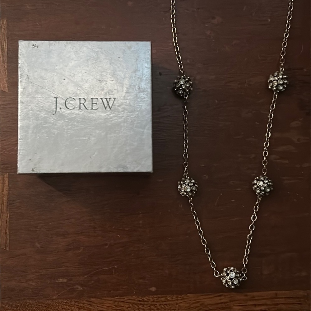 J. Crew Snowball Crystal Necklace